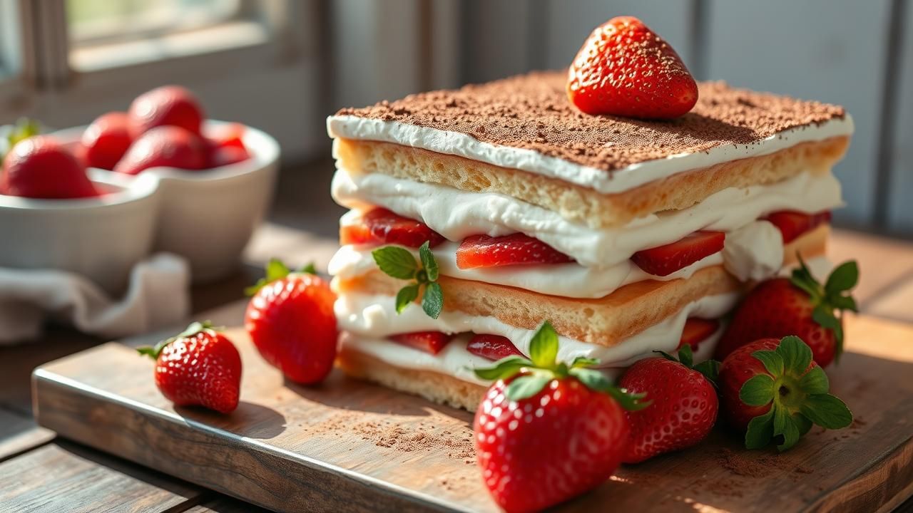 Julie Andrieu Tiramisu Fraises Leger
