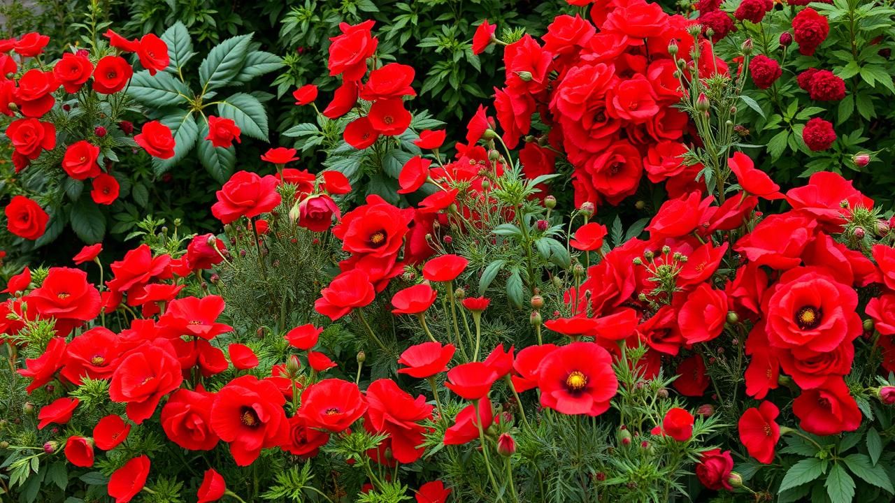 11 Plantes Rouges Spectacle Jardin