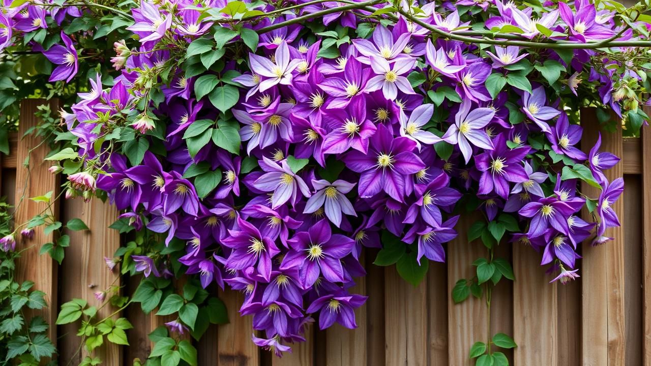 Clematite Cacher Cloture Rapidement