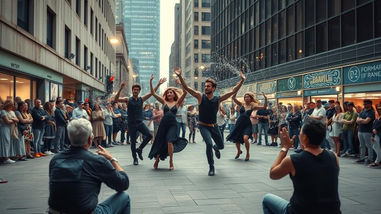 Danseurs Mystere Eblouissent Foule