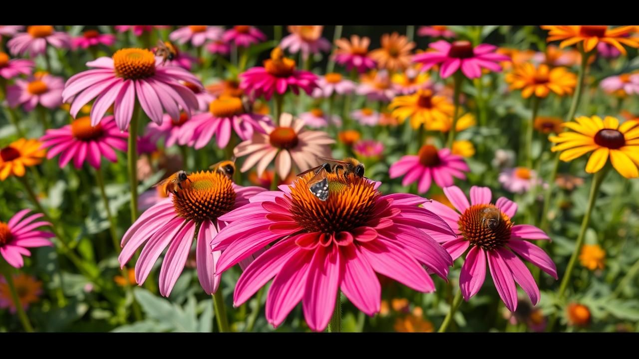 Echinacees Rudbeckias Duo Pollinisateurs