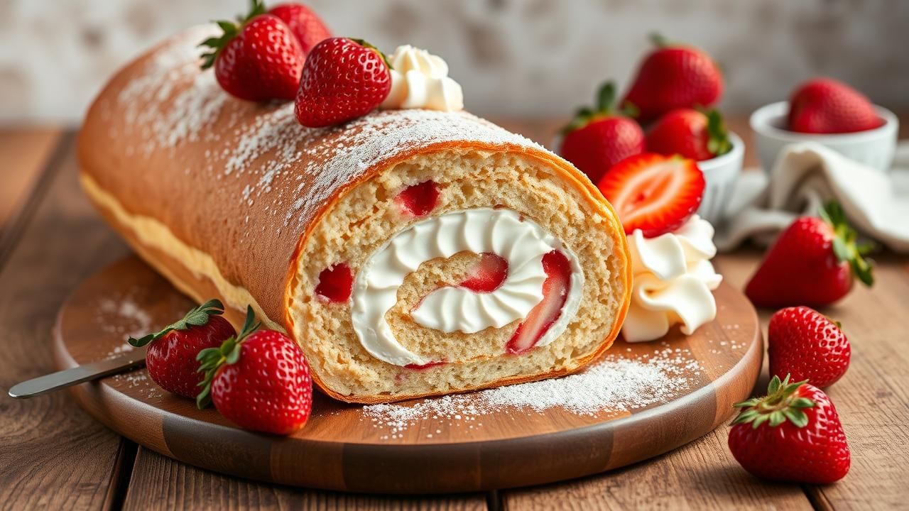 Gateau Roule A La Fraise