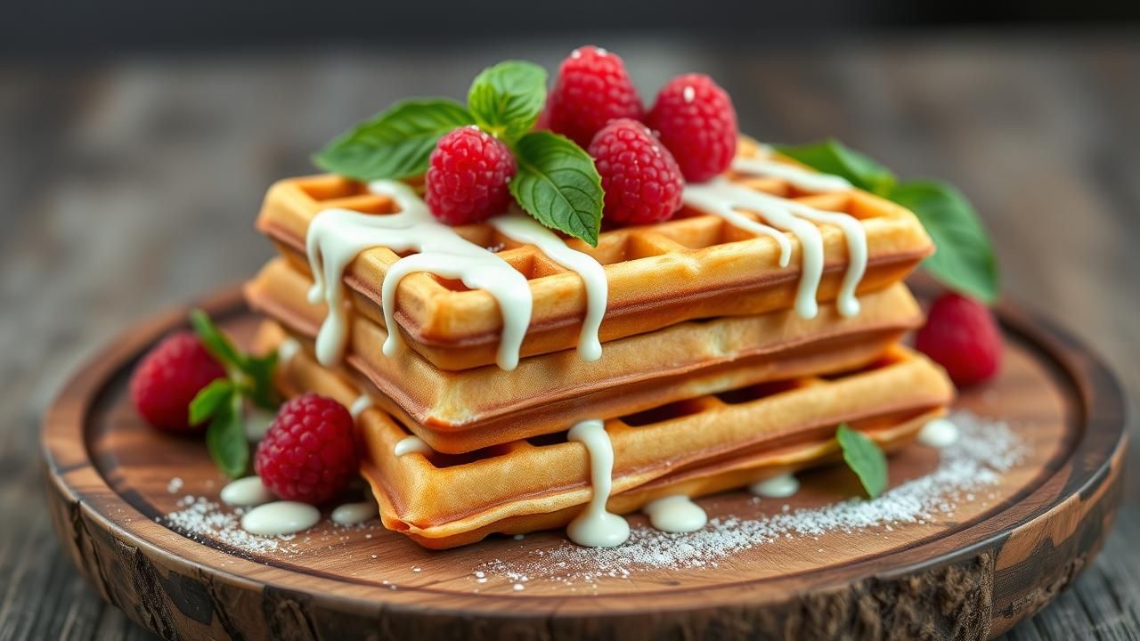 Gaufres Chocolat Blanc Framboises Basilic