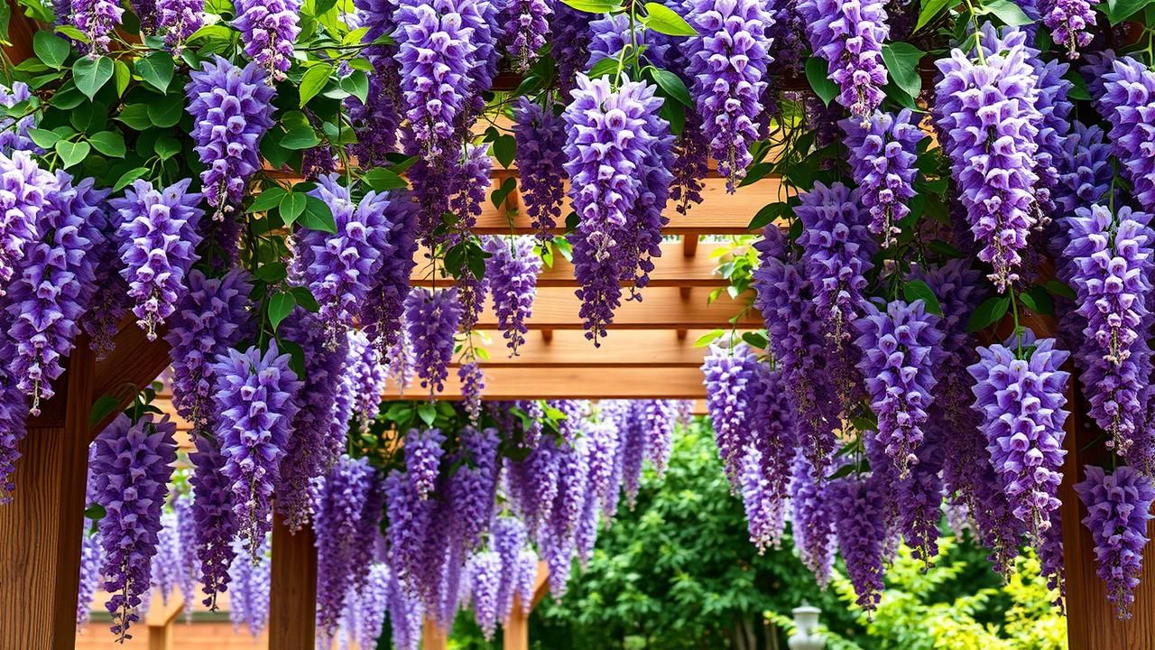 Glycine Plante Grimpante Pergola Saison