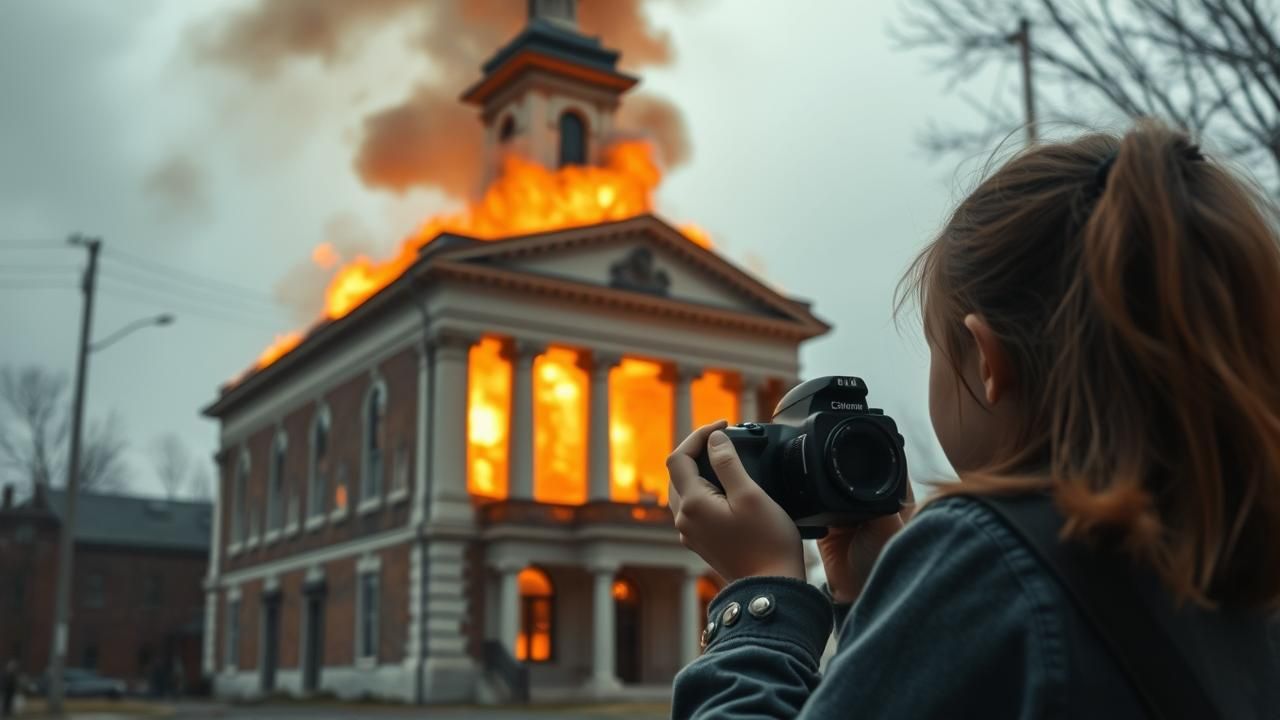 Incendie Vieille Poste Image Virale
