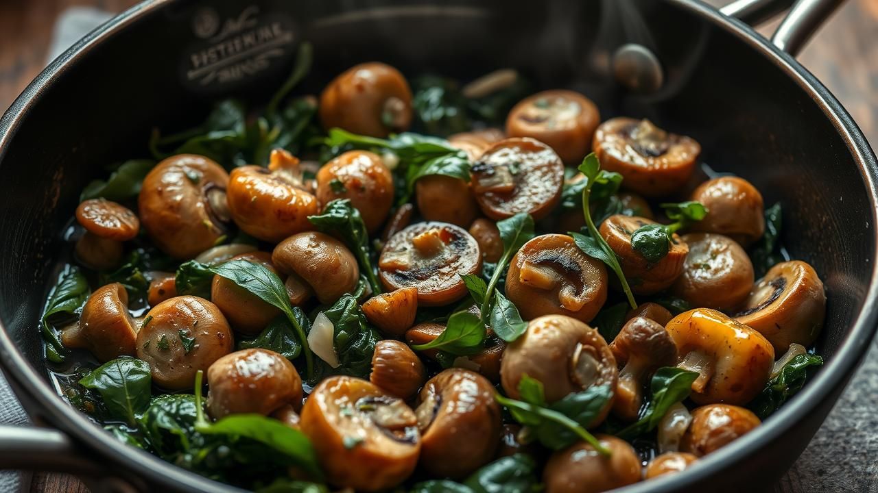 Poelee Champignons Epinards Ail Recette Express