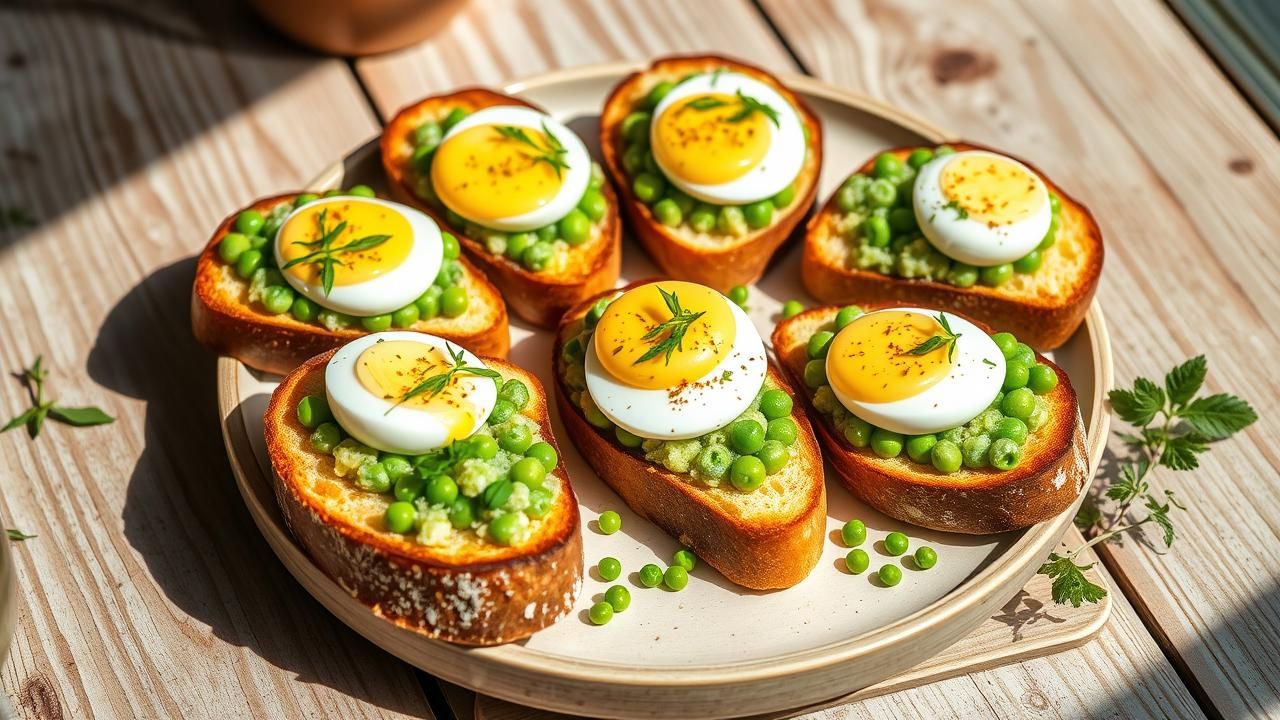 Toasts Petits Pois Oeufs Caille