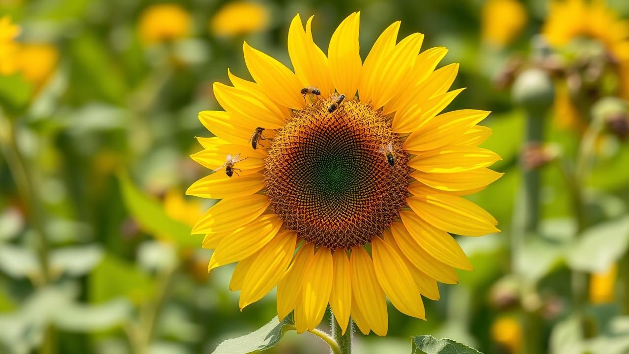 Tournesols Attirer Oiseaux Jardin Ete