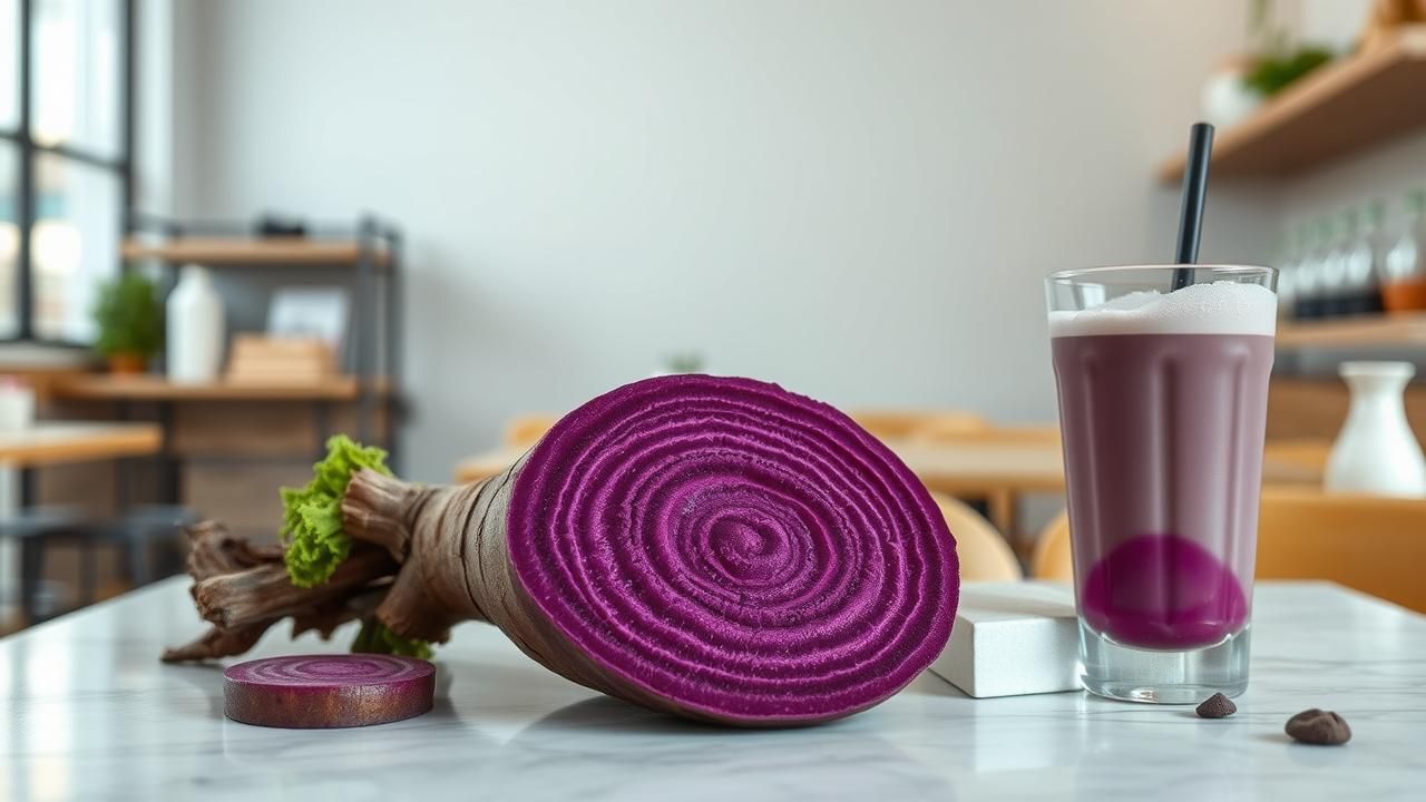 Ube Racine Violette Depasse Matcha Cafe