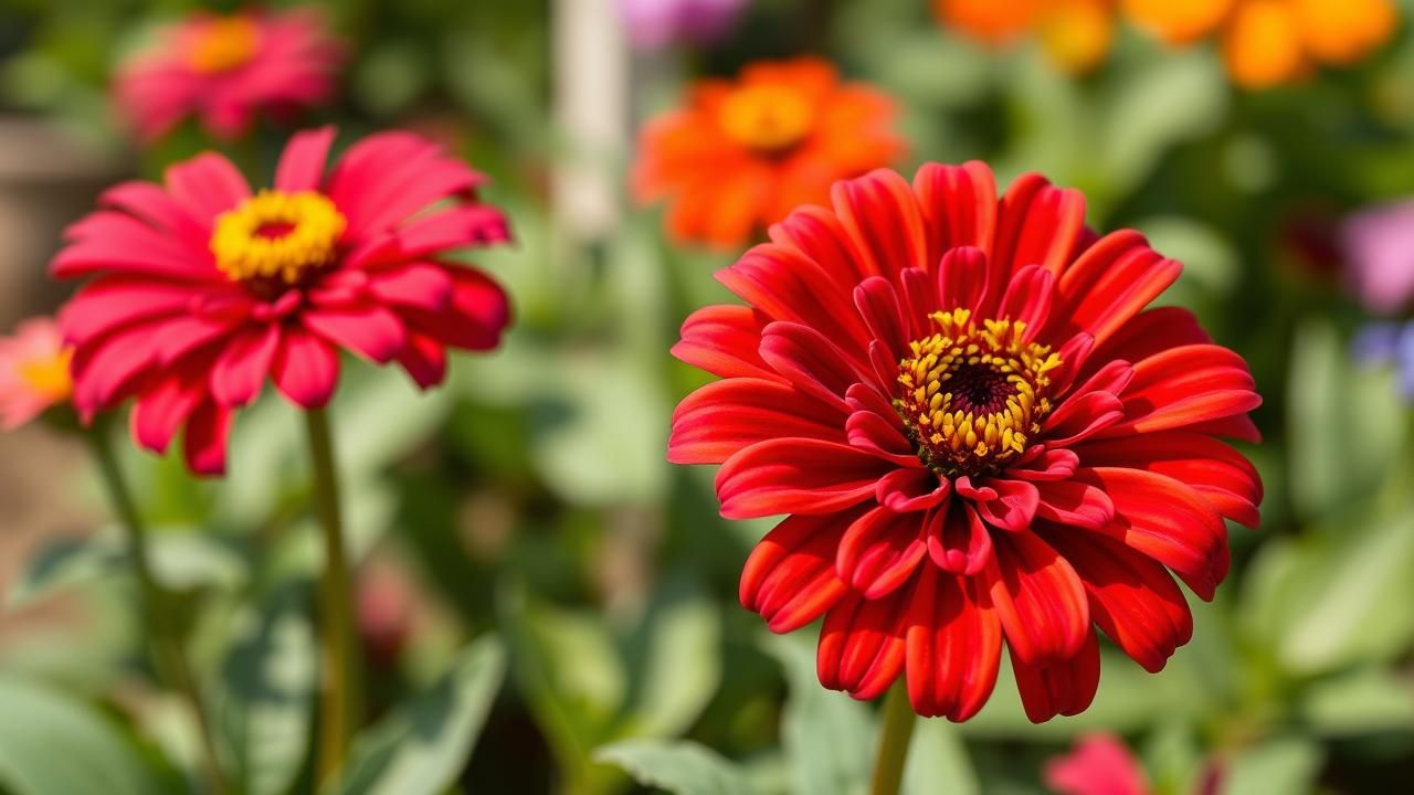 Zinnia Fleur Resistante Ete Pollinisateurs
