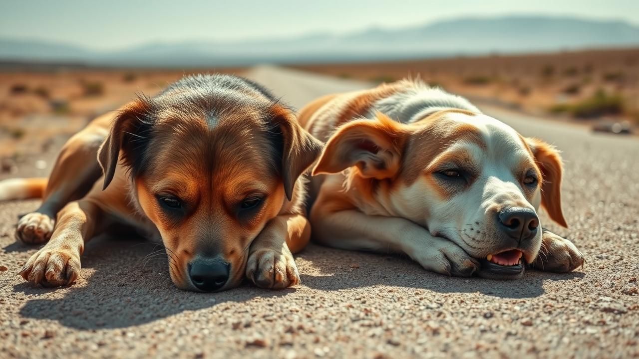 Abandon Chiens Soleil Sort Bouleversant