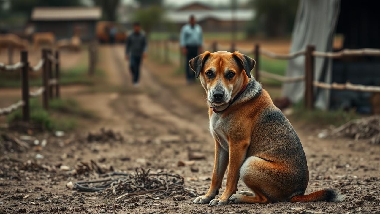 Chien Abandonne Ferme Decouverte Fermier