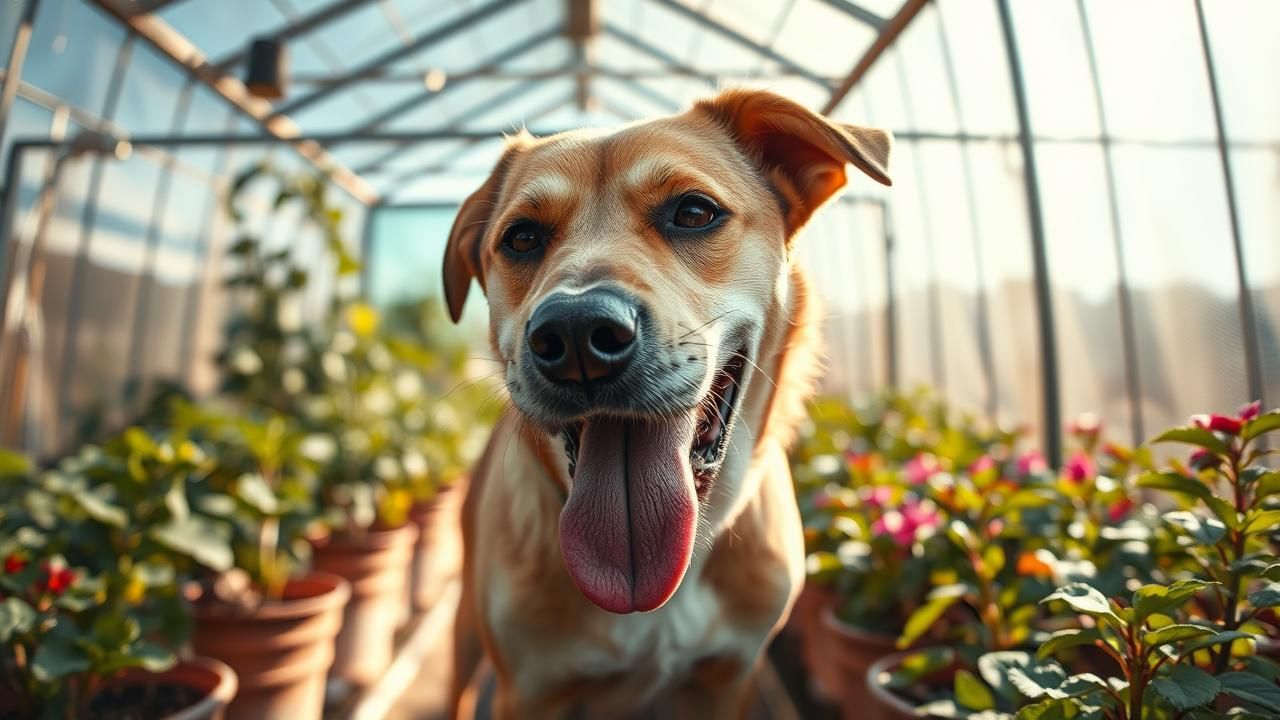 Chien Enfermee Serre Chaleur Proprietaire Choque
