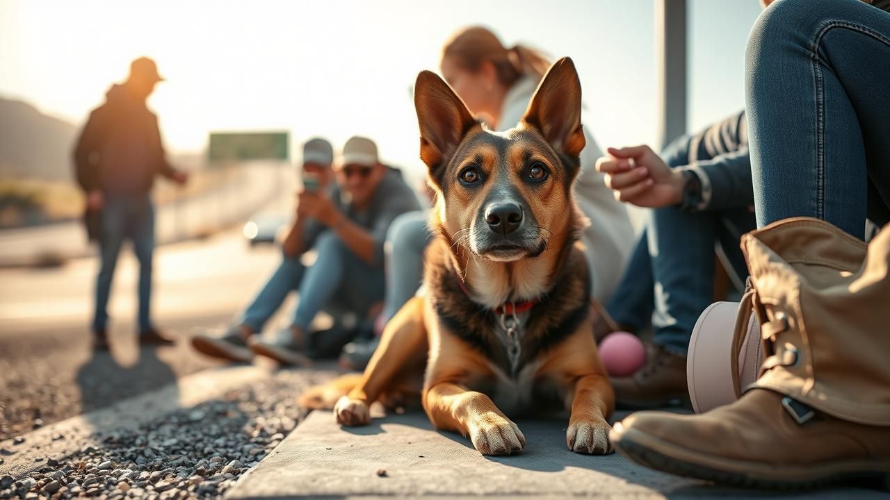 Chien Errant Aire Repos Mobilisation Changement