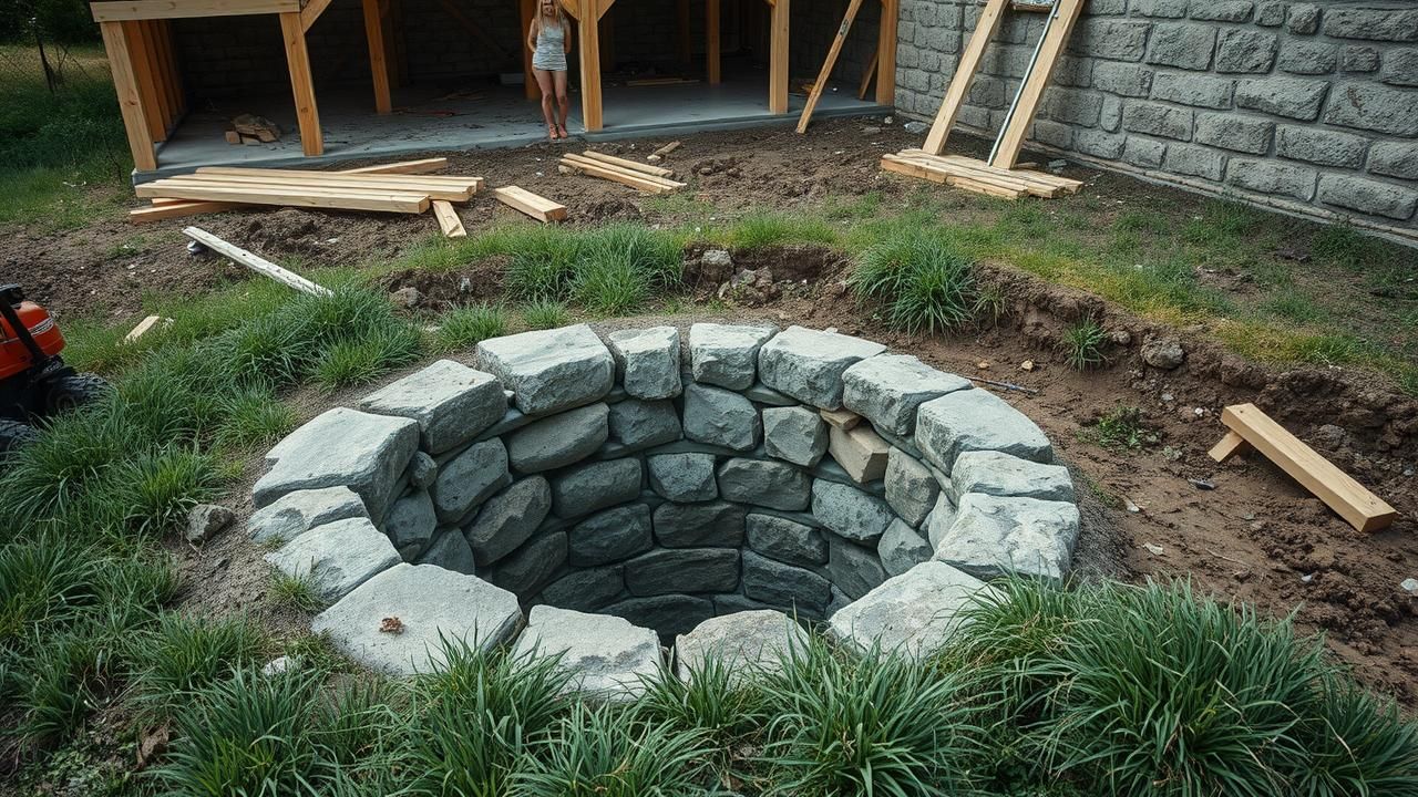 Decouverte Puits Medieval Bloque Construction