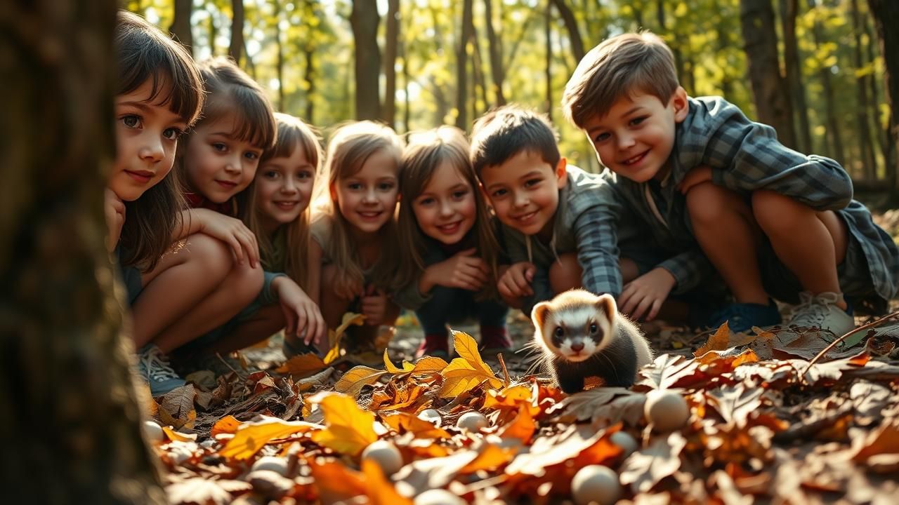 Enfants Decouvrent Furet Foret