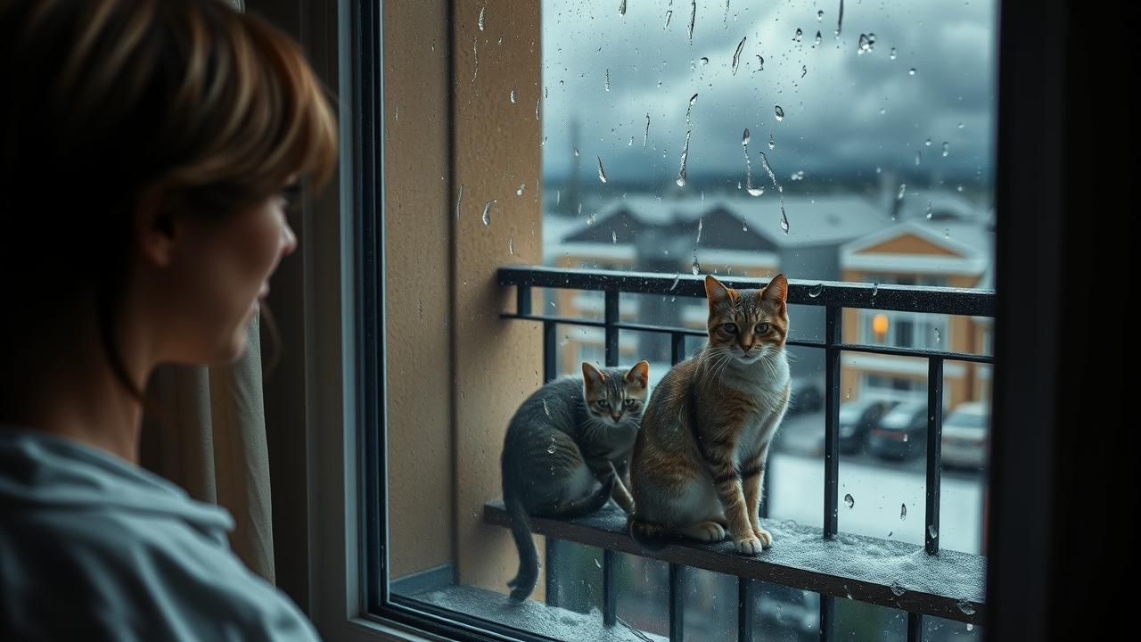 Femme Abandonne Chats Pluie Probleme Grave