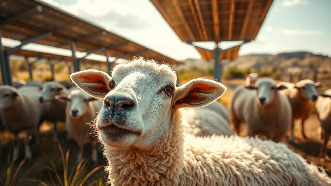 Moutons Sous Panneaux Solaires Laine Australie 2025