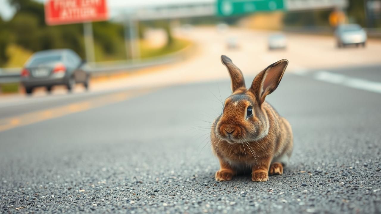 Pere Abandonne Lapin Fille Aire Autoroute