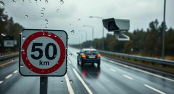 Pluie et vitesse : en France, la limite légale baisse, pas celle des radars