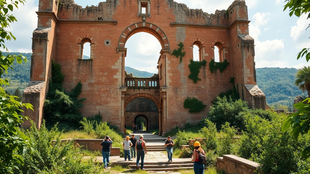 Village Francais Ressuscite Ruine Medievale