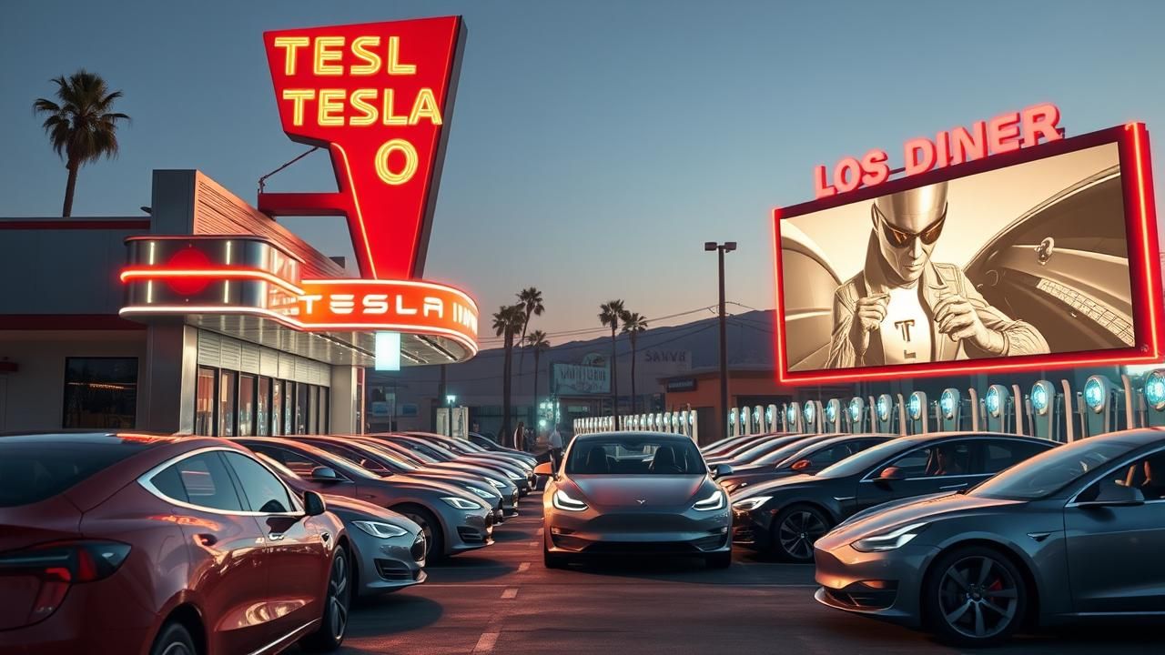 Tesla Diner A Los Angeles Entre Culte Et Polemique
