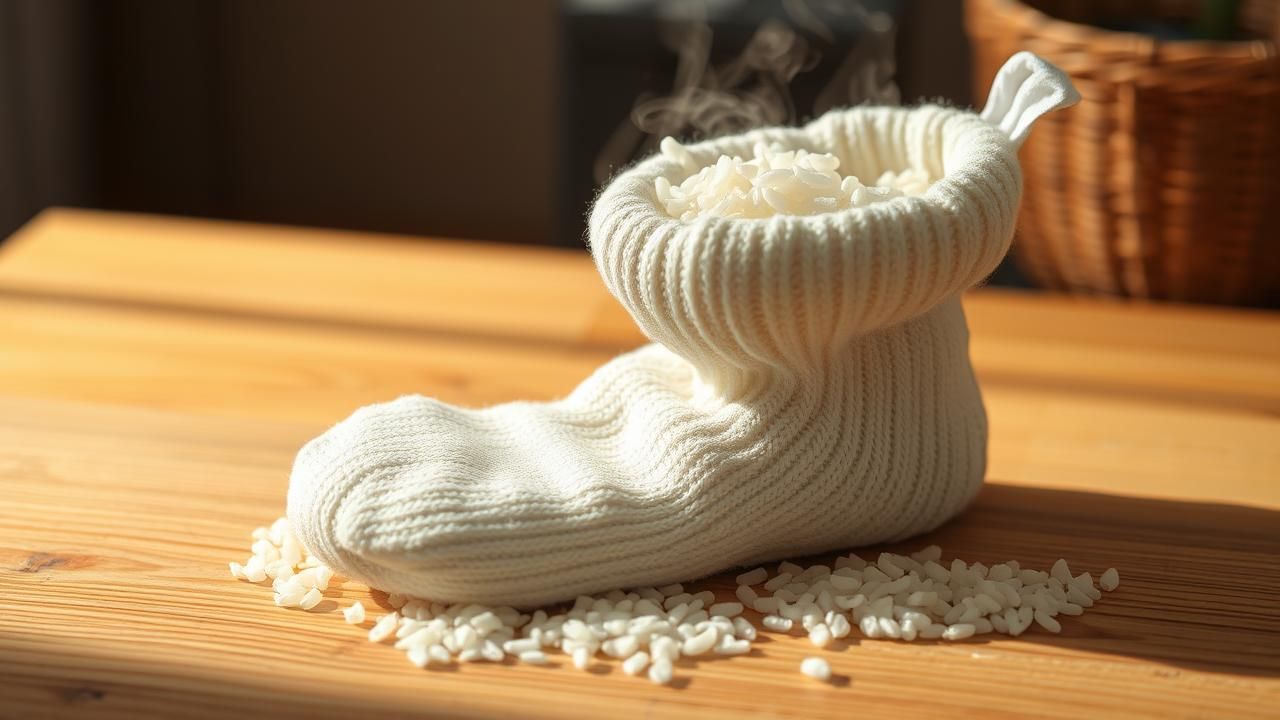 Chaussette De Riz Chauffee Pour Douleurs Musculaires