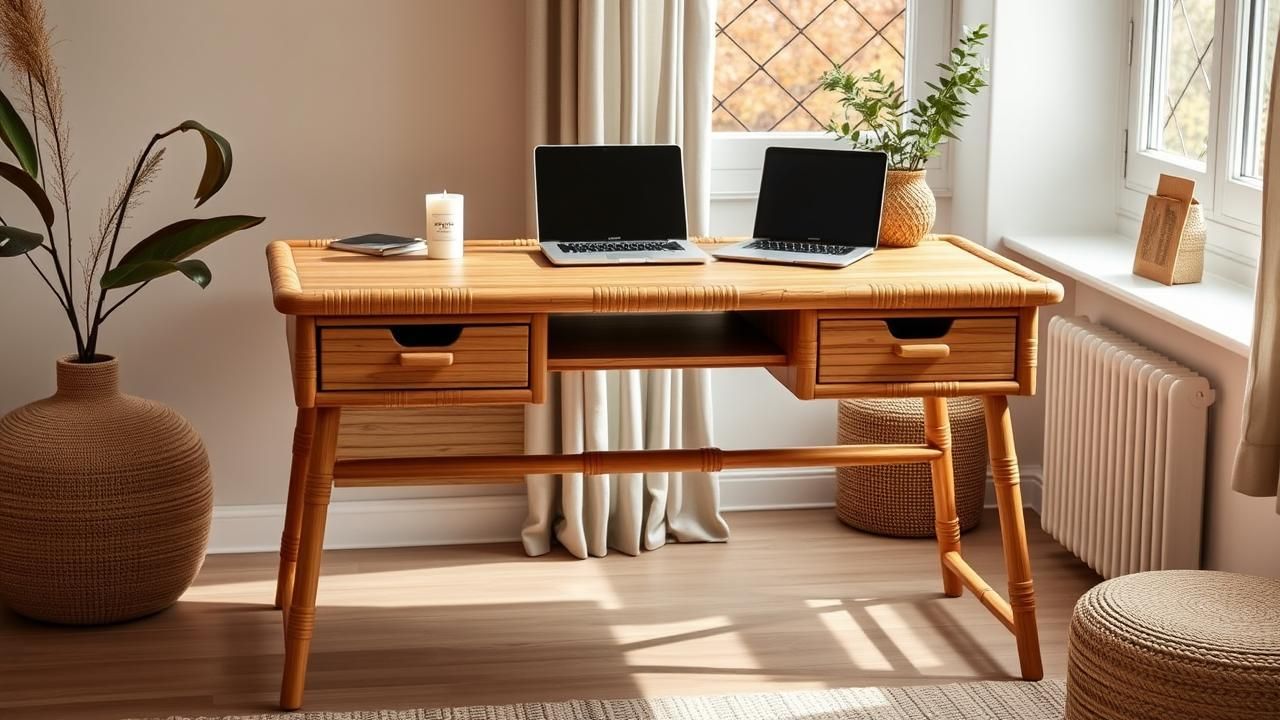 Bureau Bambou Tresse Moiti Prix Maisons Du Monde
