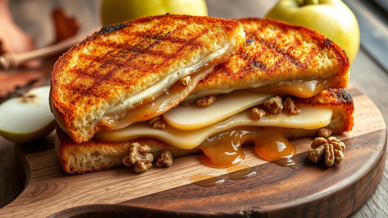 Croque Monsieur Poire Fromage Noix Automnal