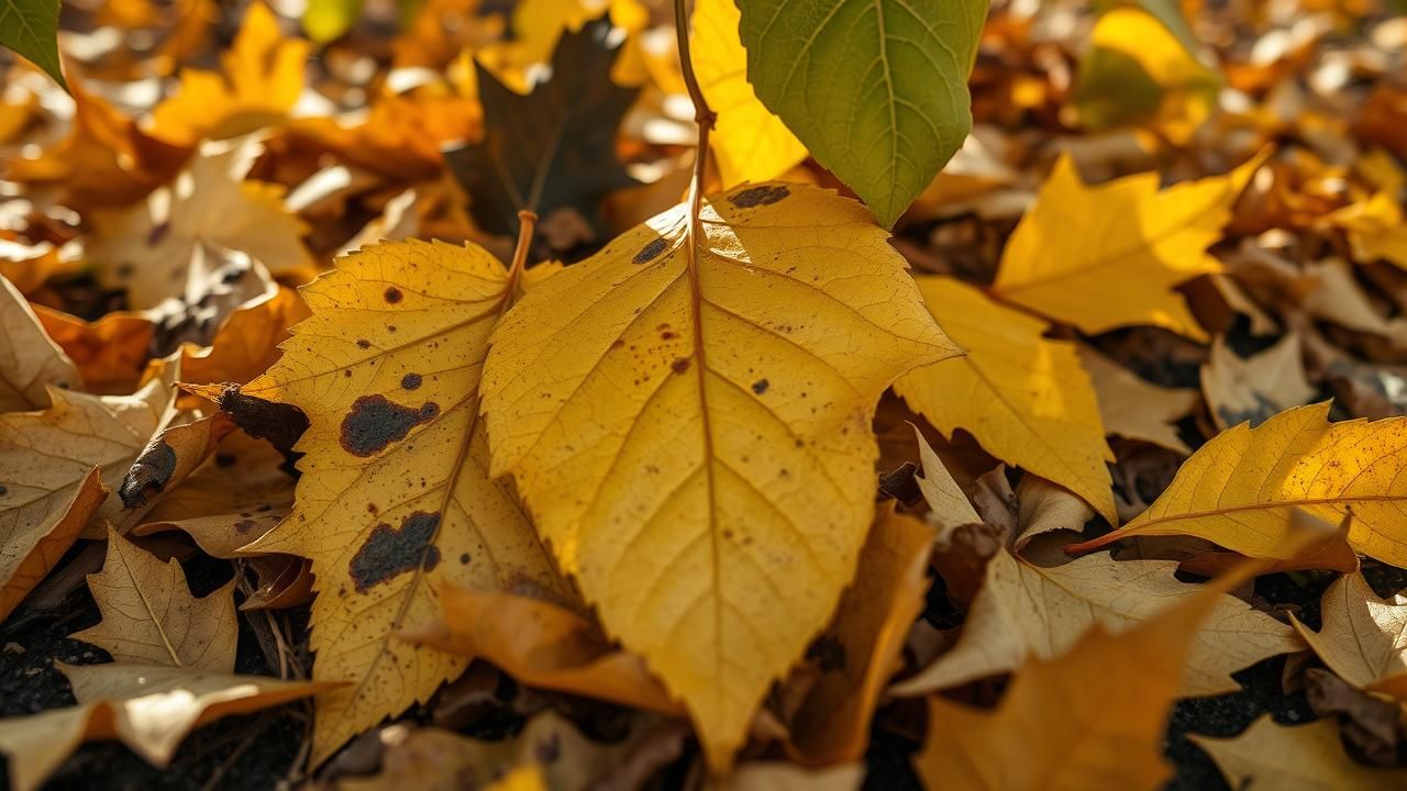 Feuilles Dautomne Menacent Arbres Fruitiers