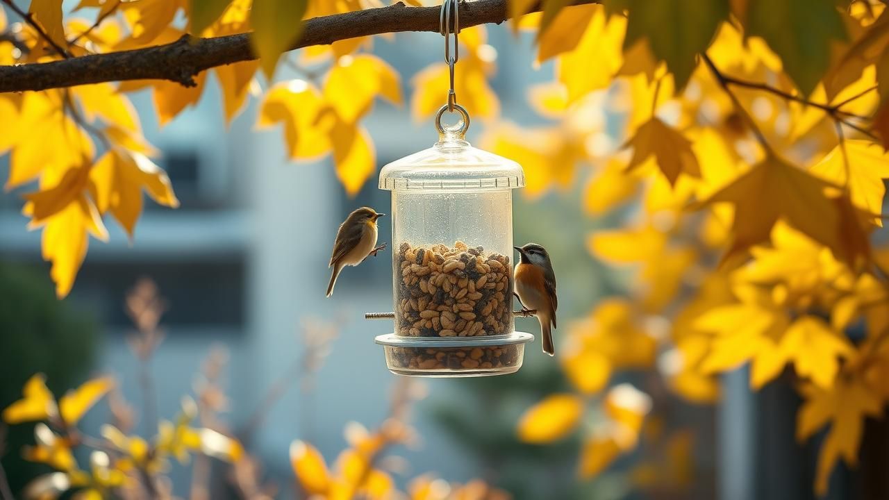 Nourrissez Oiseaux Automne Mangeoire 1 Euro
