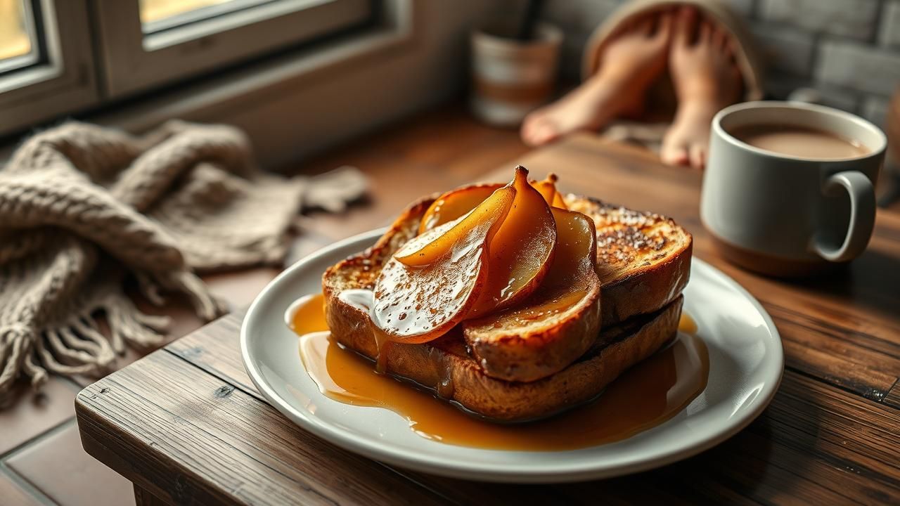 Pain Perdu Brioche Poires Caramelisees Matin Magique