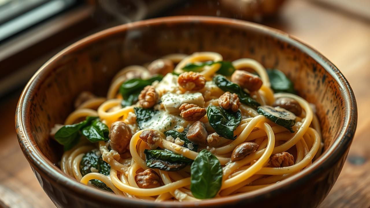 Pates Cremeuses Gorgonzola Champignons
