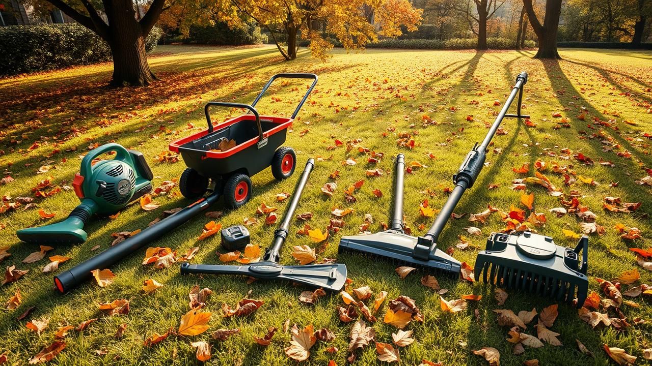 Ramasser Feuilles Mortes Outils Jardinage Automne