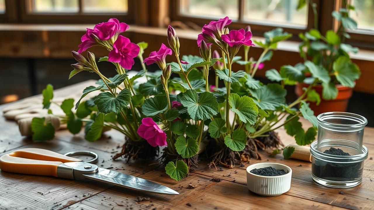 Taille Automne Sauve Geraniums Floraison Printemps