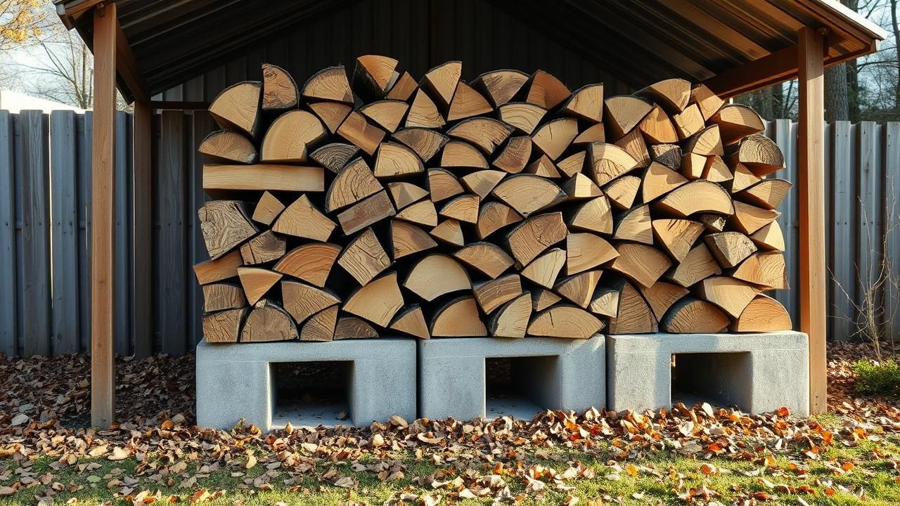 Abri Bois Chauffage Hiver Stockage Optimal