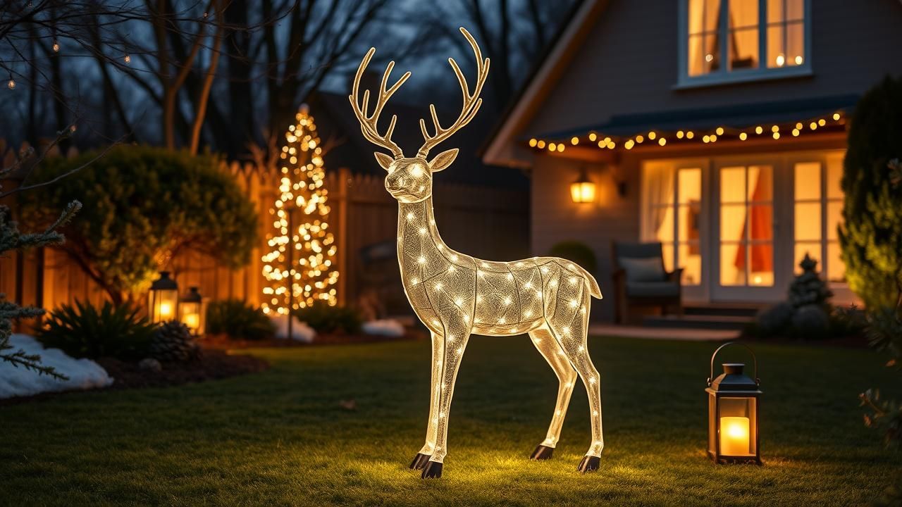 Renne Lumineux Led Ambiance Feerique Jardin Automne