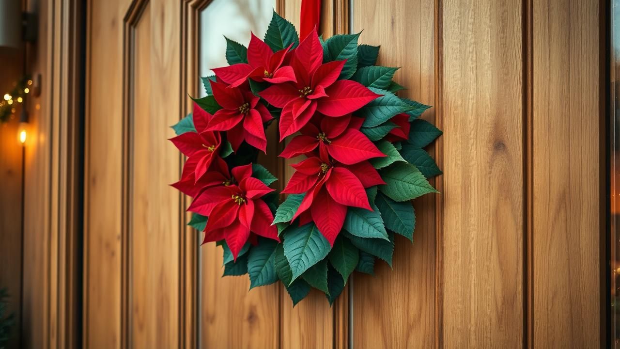 Couronne Poinsettia 45cm 11e Maxibazar Noel Stylé