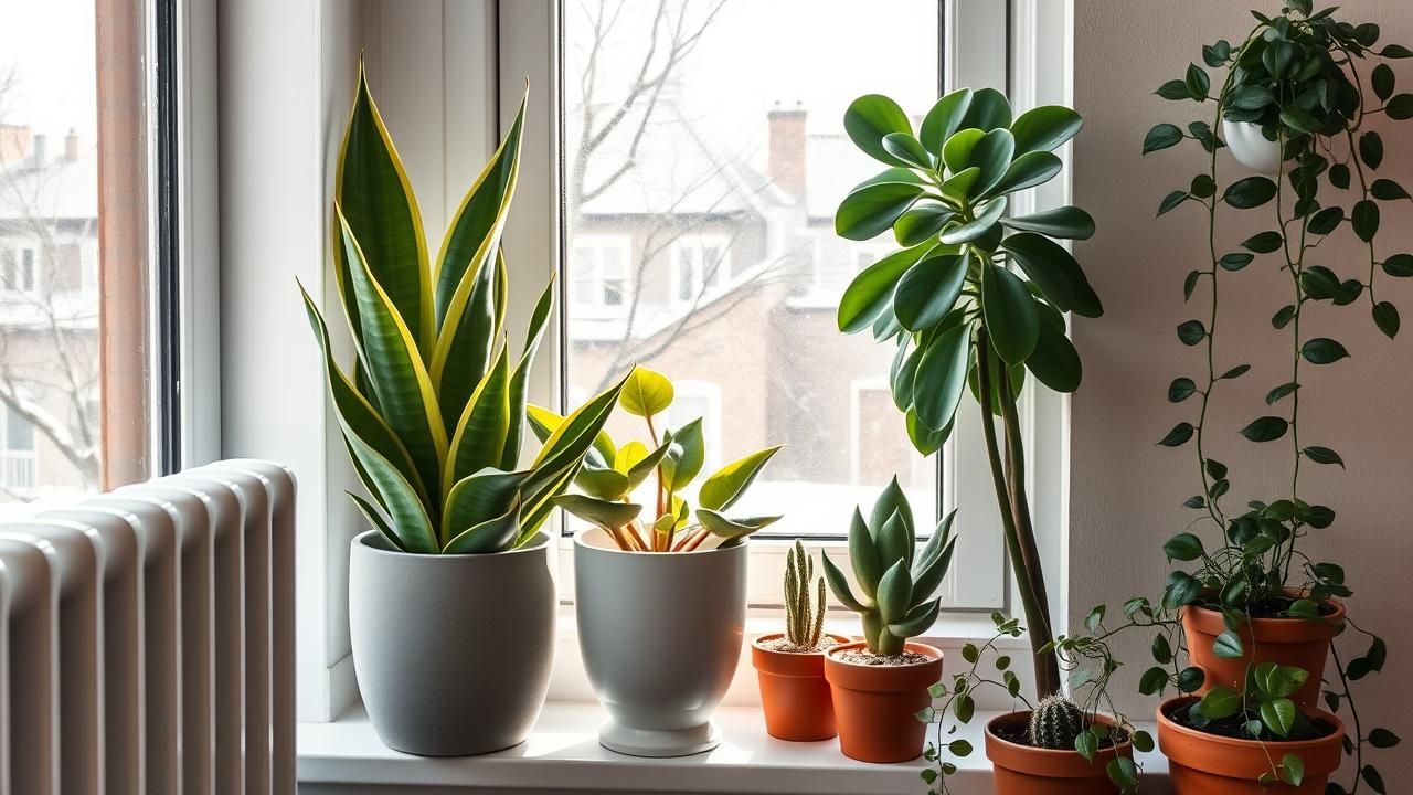 Plantes Prosperent Pres Dun Radiateur Magnifiques