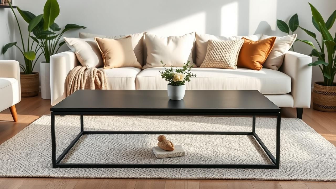 Table Basse Acier Noir 89 Euros