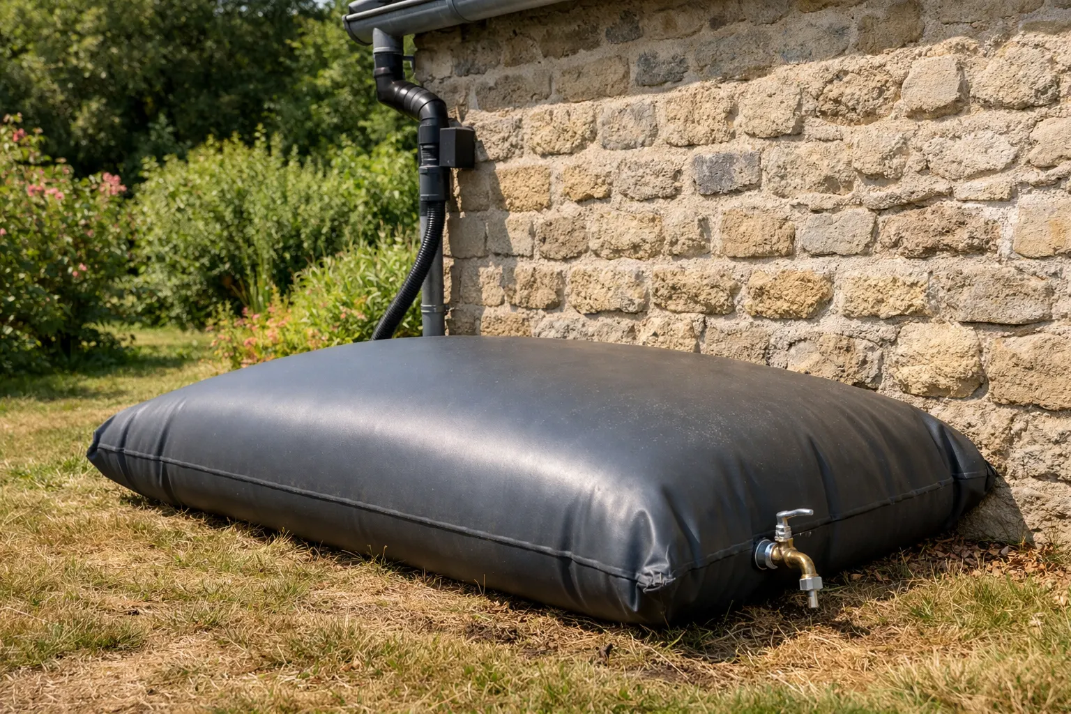 Citerne souple installée sur une exploitation agricole